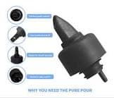 Dribble free pour spout/corker! (fits both 16 and 8 ounce size bottles!)